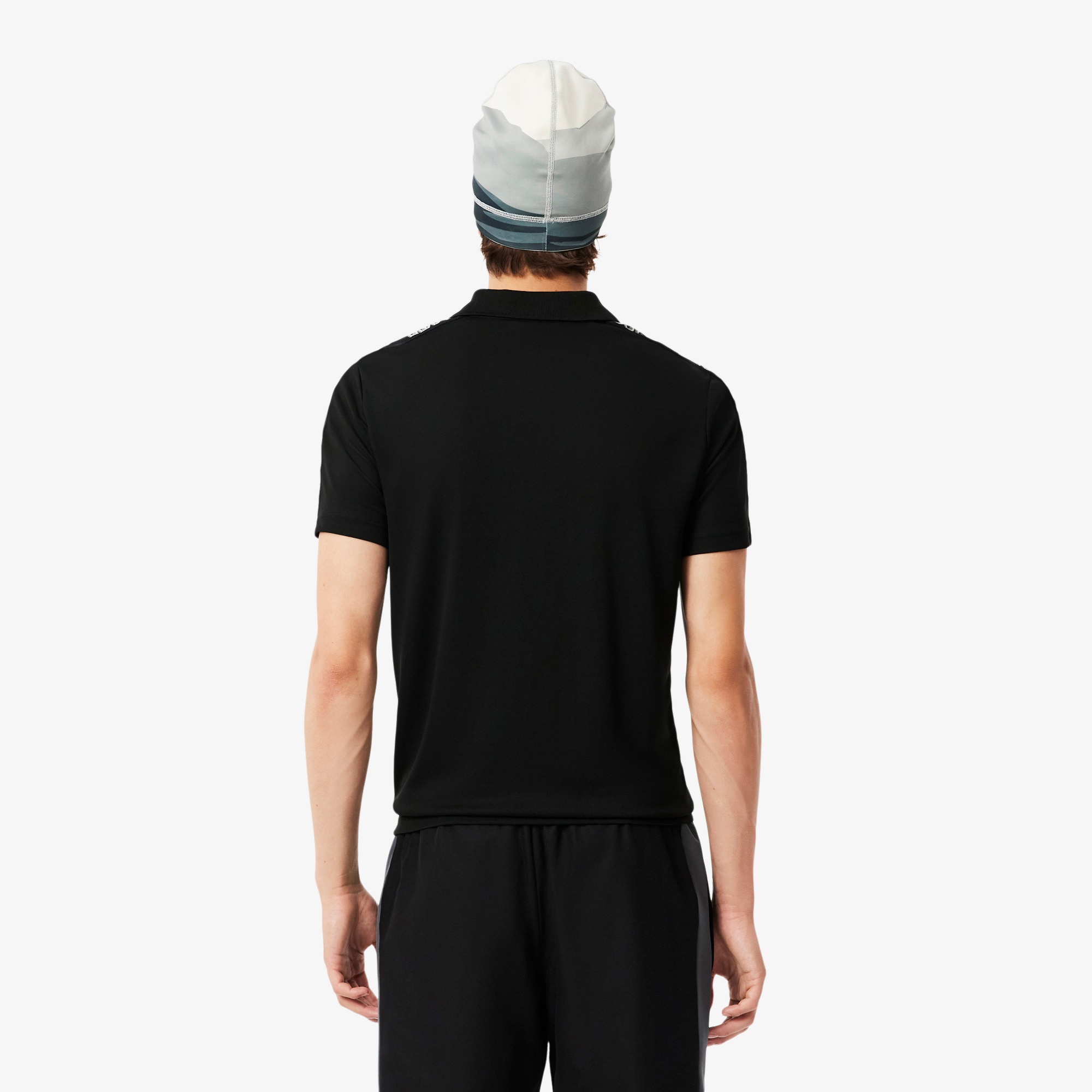 Lacoste SPORT Erkek Regular Fit Baskılı Siyah Polo