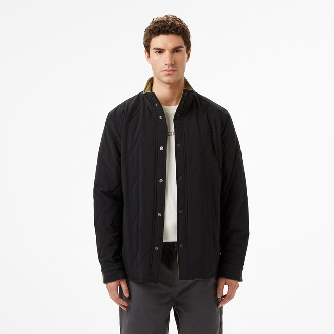  Lacoste Erkek Dik Yaka Çift Taraflı Haki Mont