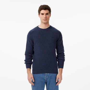  Lacoste Erkek Classic Fit Bisiklet Yaka Yün Lacivert Kazak