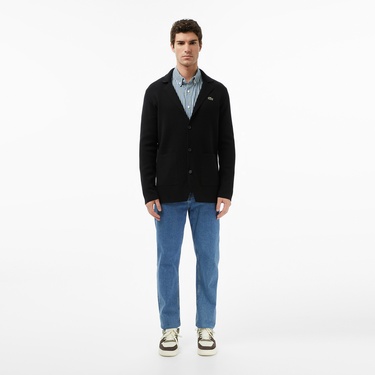  Lacoste Erkek Classic Fit V Yaka Siyah Hırka