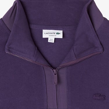  Lacoste Erkek Classic Fit Yarım Fermuarlı Mor Sweatshirt