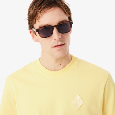  Lacoste Erkek Classic Fit Bisiklet Yaka Sarı T-Shirt