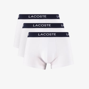  Lacoste Erkek Baskılı 3'lü Beyaz Boxer