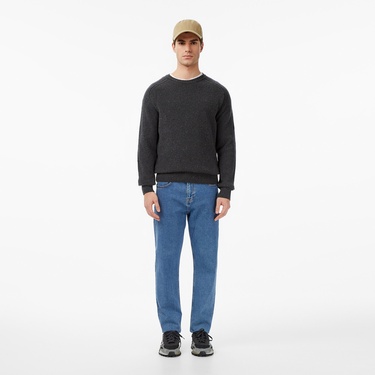  Lacoste Erkek Classic Fit Bisiklet Yaka Yün Gri Kazak