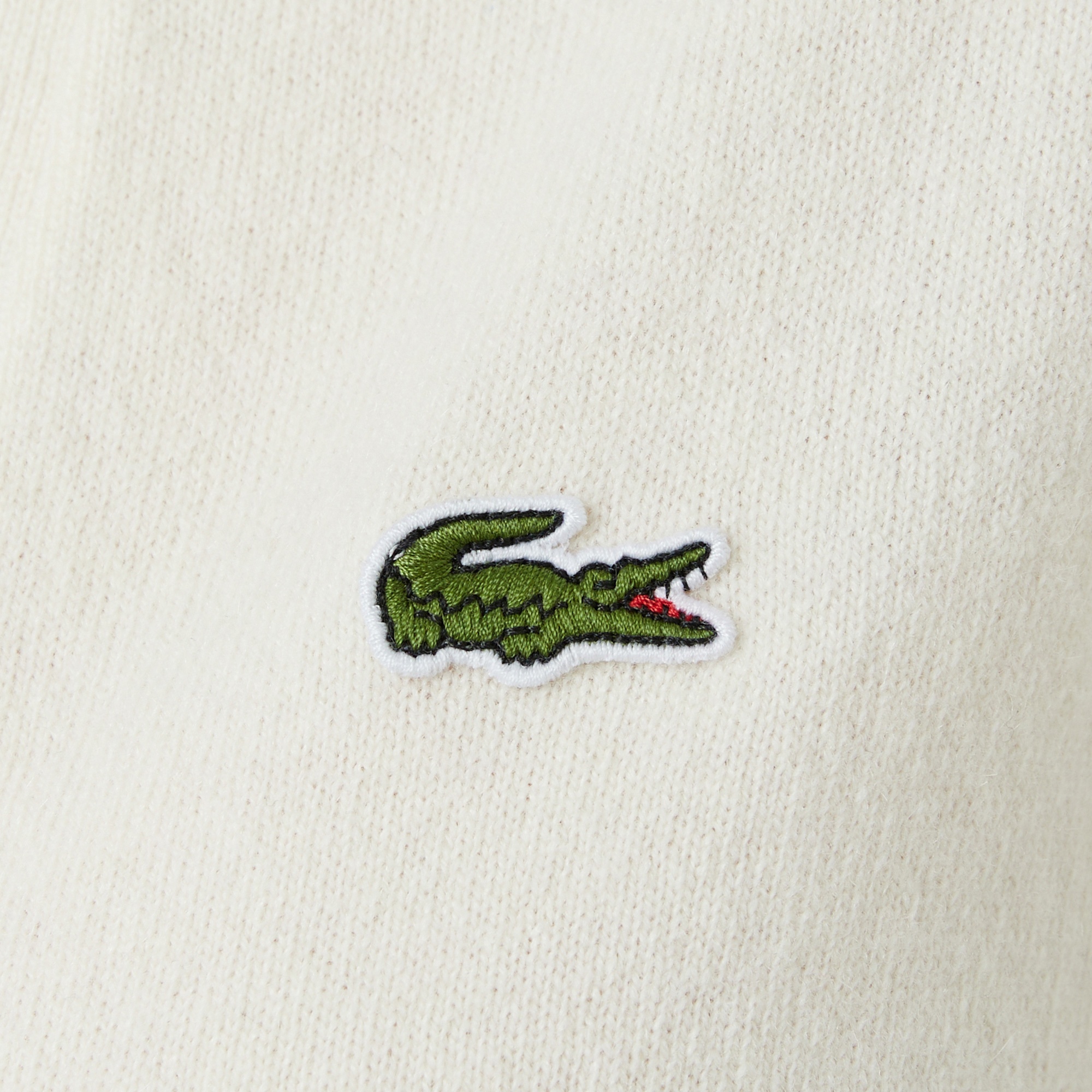 Lacoste Kadın Classic Fit Polo Yaka Krem Kazak