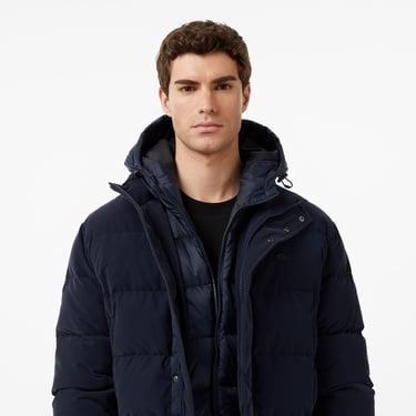  Lacoste Erkek Kapüşonlu Lacivert Mont