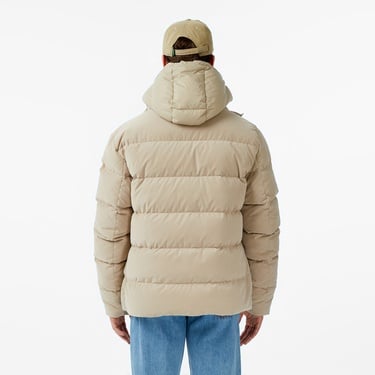  Lacoste Erkek Kapüşonlu Bej Mont