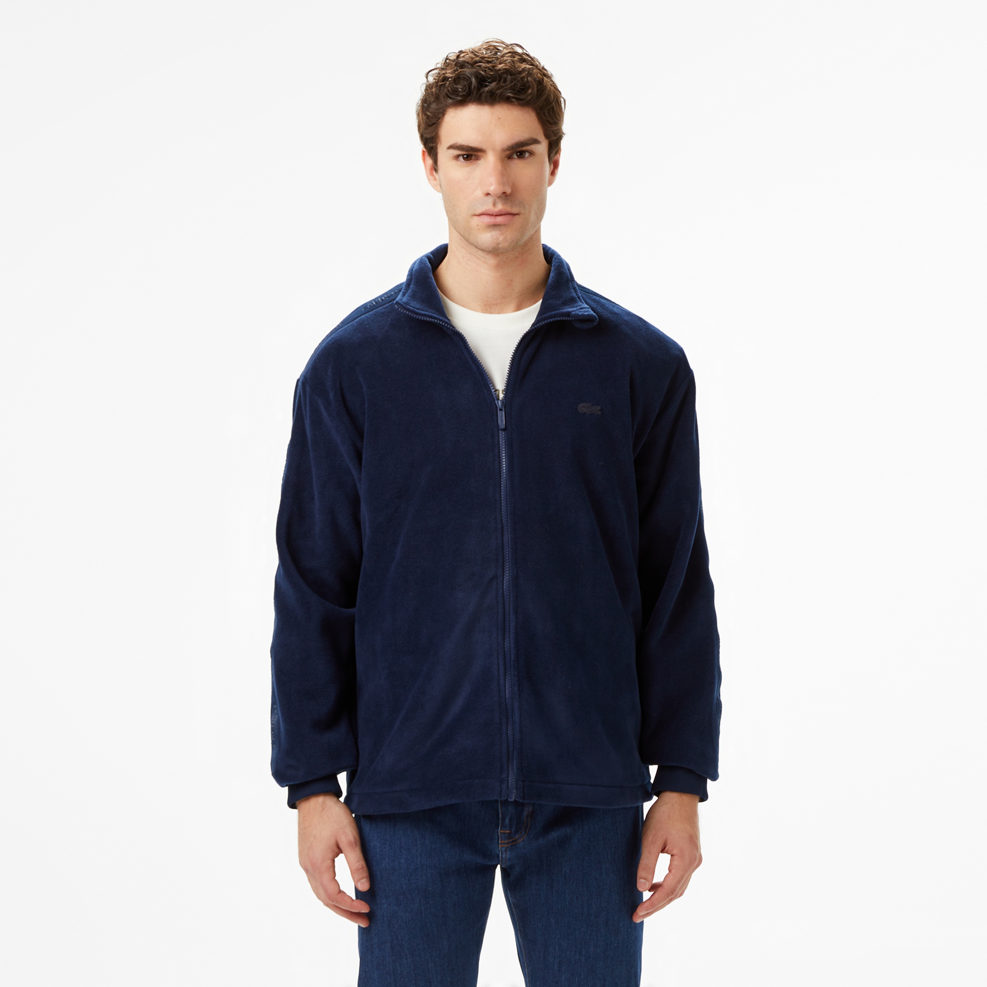 Lacoste Erkek Loose Fit Fermuarlı Lacivert Sweatshirt