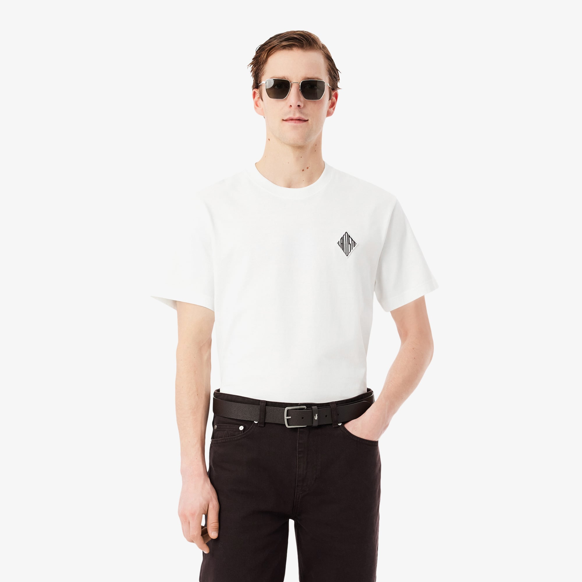  Lacoste Erkek Classic Fit Bisiklet Yaka Beyaz T-Shirt