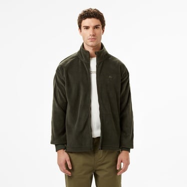  Lacoste Erkek Loose Fit Fermuarlı Haki Sweatshirt