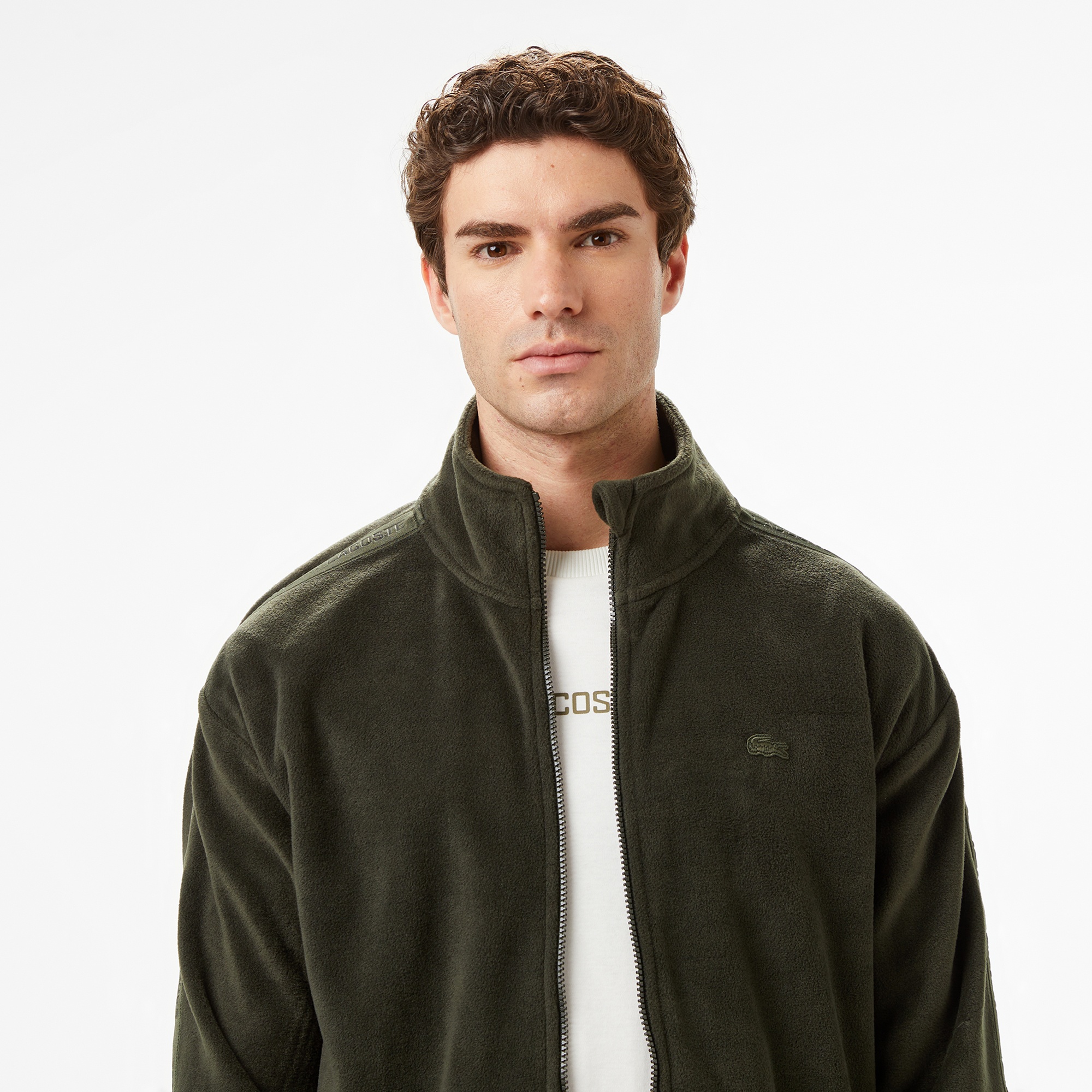 Lacoste Erkek Loose Fit Fermuarlı Haki Sweatshirt