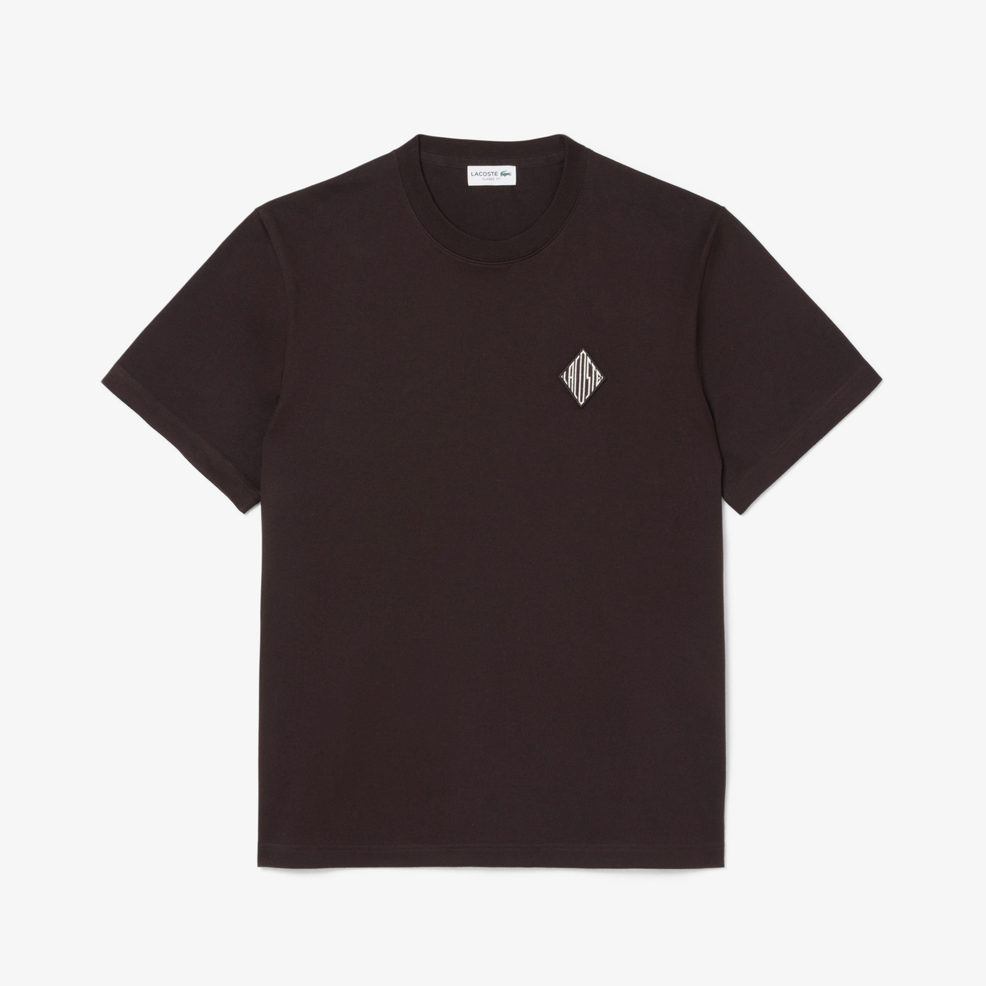 Lacoste Erkek Classic Fit Bisiklet Yaka Koyu Kahverengi T-Shirt