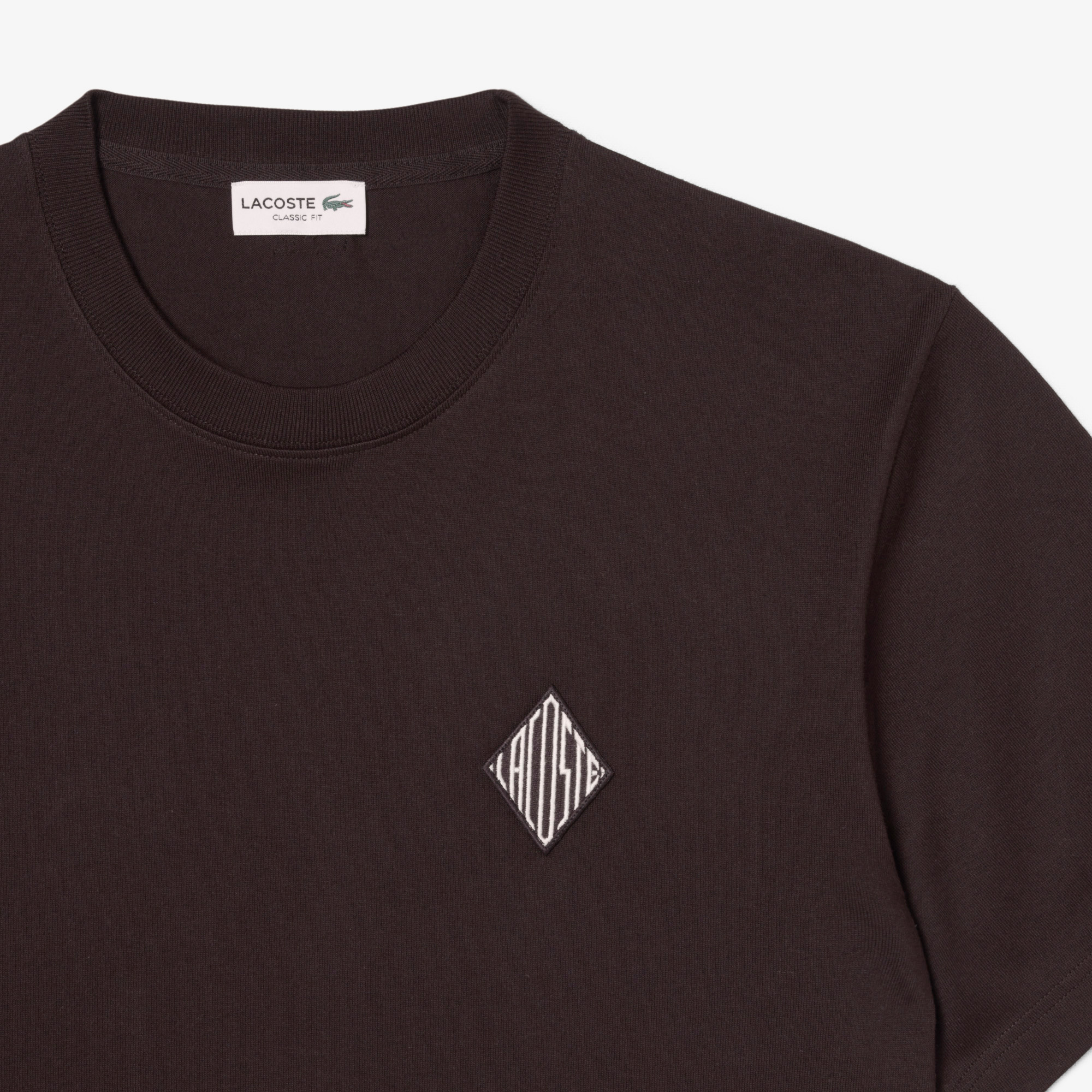 Lacoste Erkek Classic Fit Bisiklet Yaka Koyu Kahverengi T-Shirt