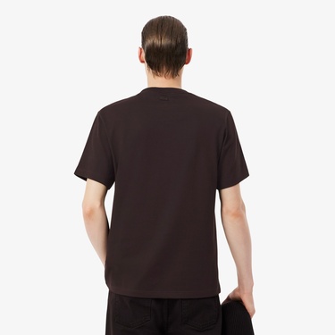  Lacoste Erkek Classic Fit Bisiklet Yaka Koyu Kahverengi T-Shirt
