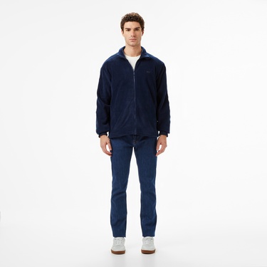  Lacoste Erkek Loose Fit Fermuarlı Lacivert Sweatshirt