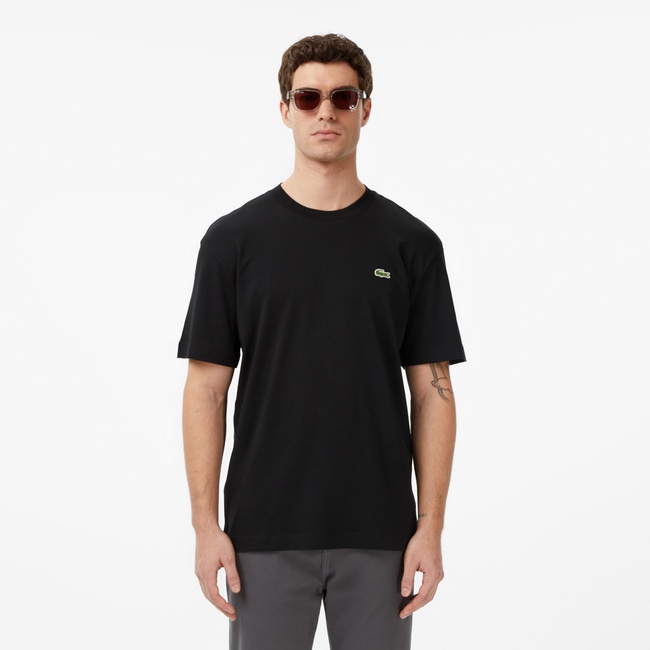 Lacoste Erkek Relaxed Fit Bisiklet Yaka Organik Pamuk Siyah T-Shirt
