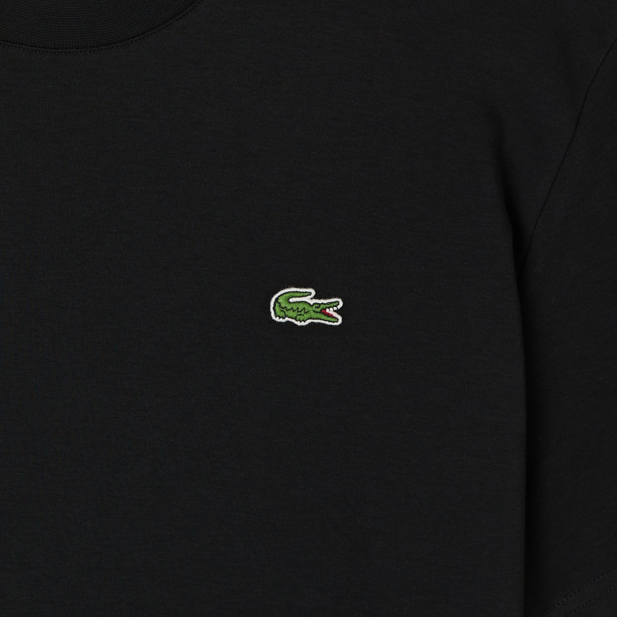 Lacoste Erkek Relaxed Fit Bisiklet Yaka Organik Pamuk Siyah T-Shirt