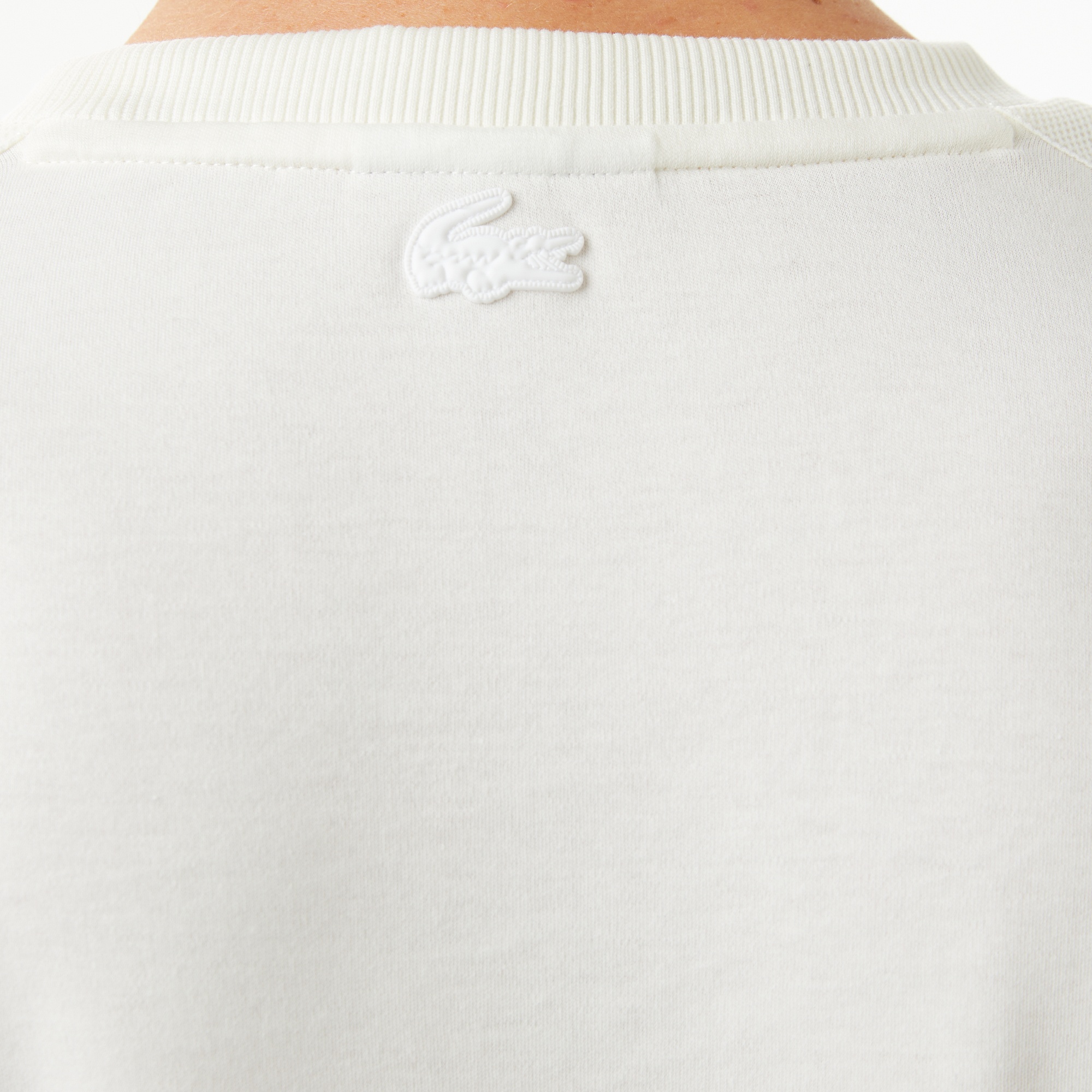 Lacoste Erkek Loose Fit Bisiklet Yaka Baskılı Beyaz T-Shirt