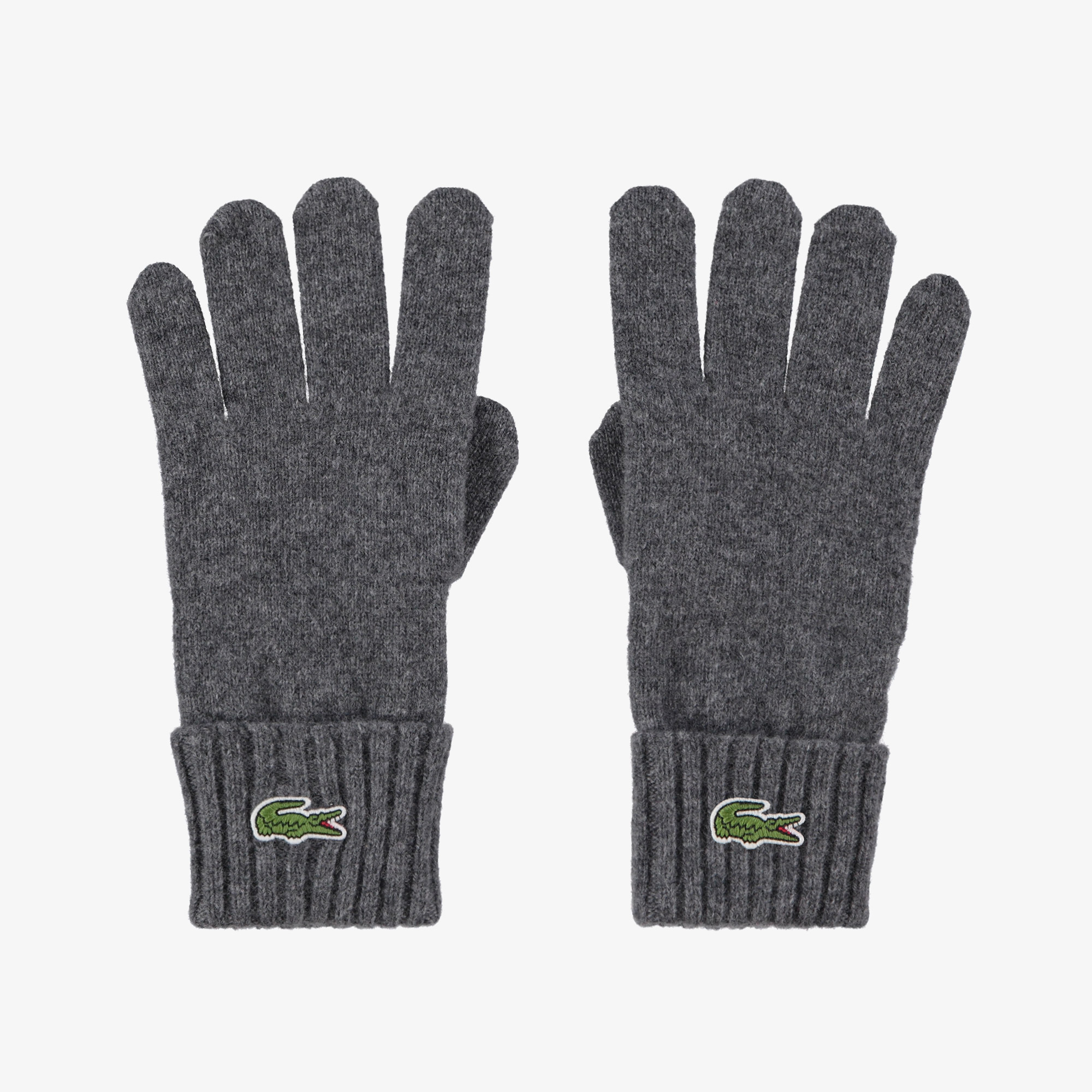  Lacoste Unisex Renk Bloklu Koyu Gri Eldiven