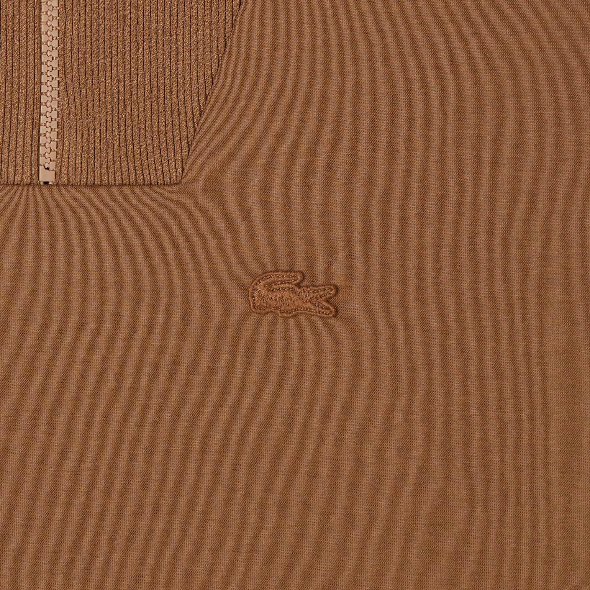 Lacoste Kadın Relaxed Fit Yarım Fermuarlı Kahverengi Sweatshirt