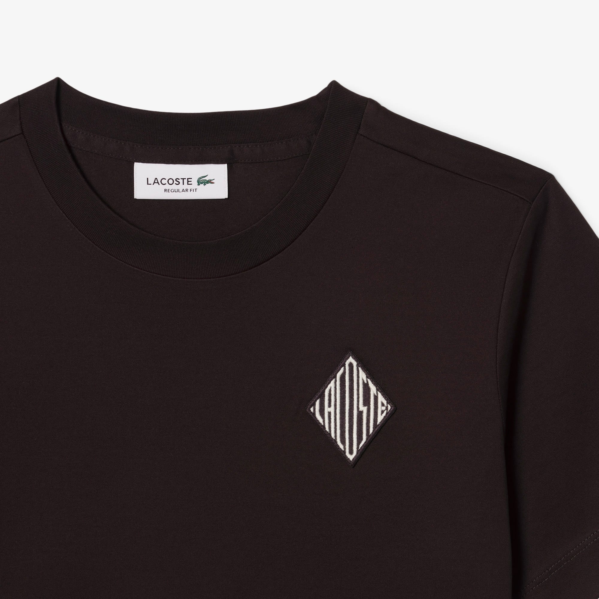 Lacoste Kadın Regular Fit Bisiklet Yaka Koyu Kahverengi T-Shirt