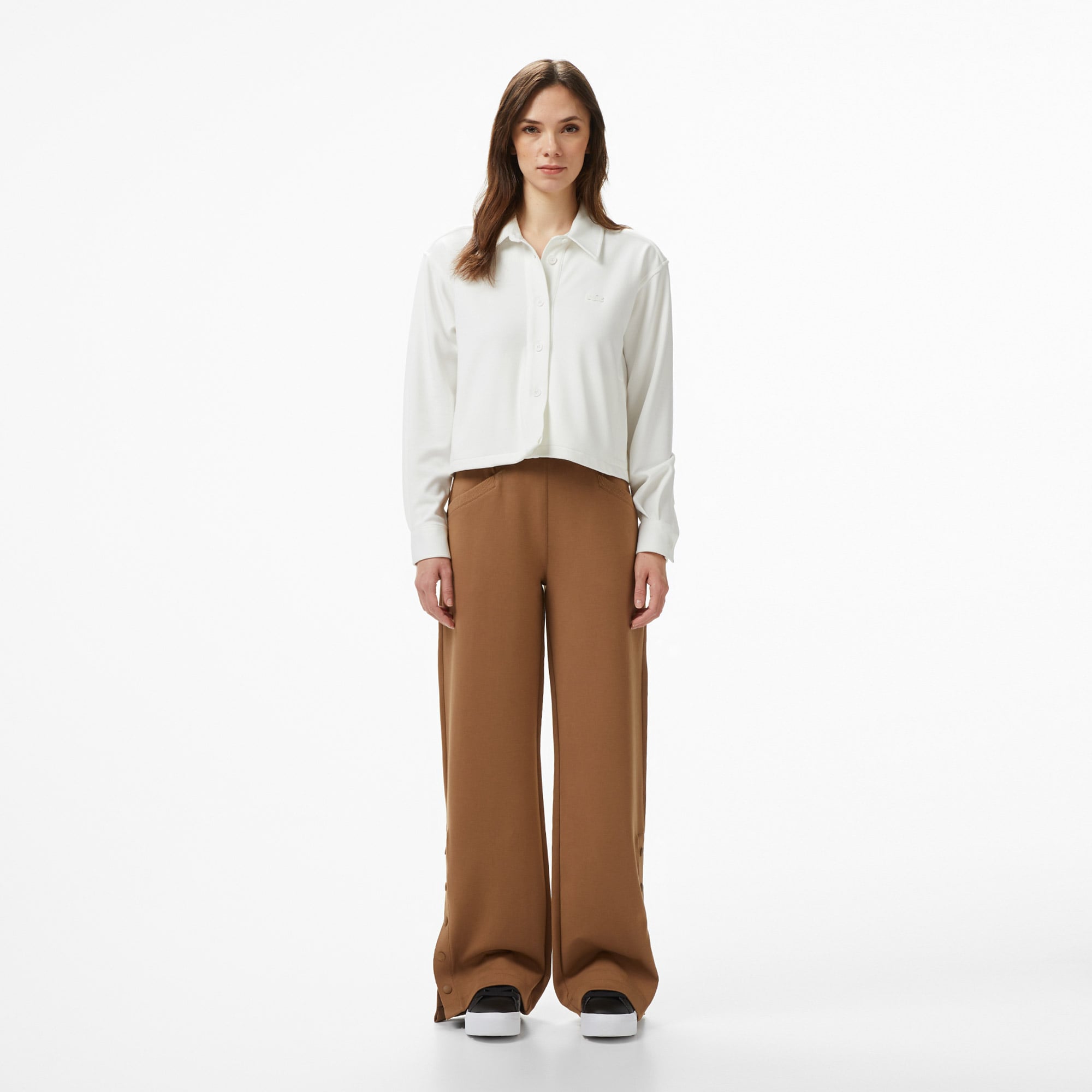  Lacoste Kadın Straight Fit Açık Kahverengi Eşofman Altı