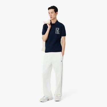  Lacoste Rolex Paris Masters Erkek Regular Fit Baskılı Lacivert Polo