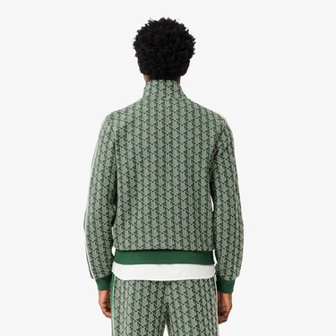  Lacoste Erkek Regular Fit Dik Yaka Monogram Yeşil Sweatshirt