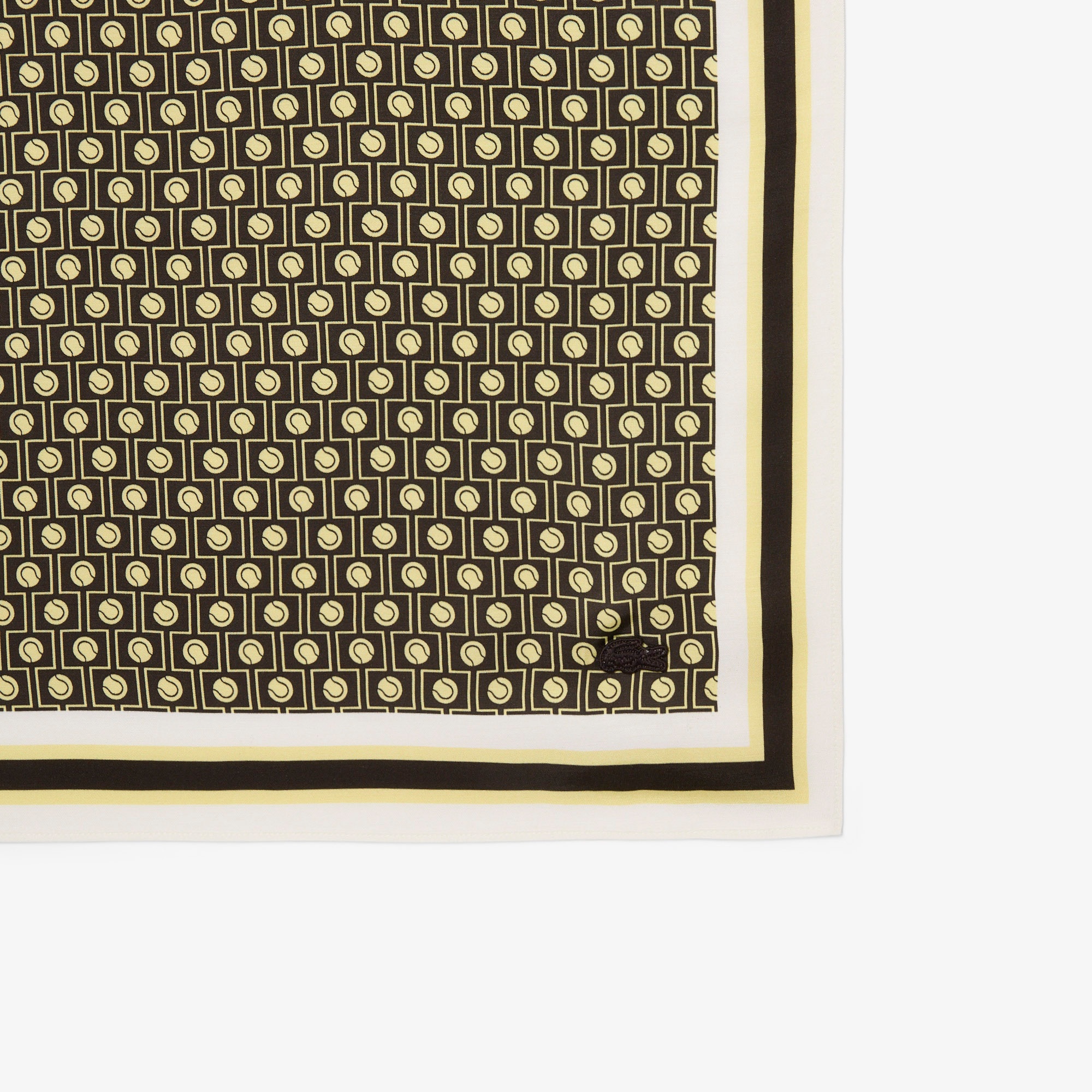 Lacoste Kadın Desenli Kahverengi Fular