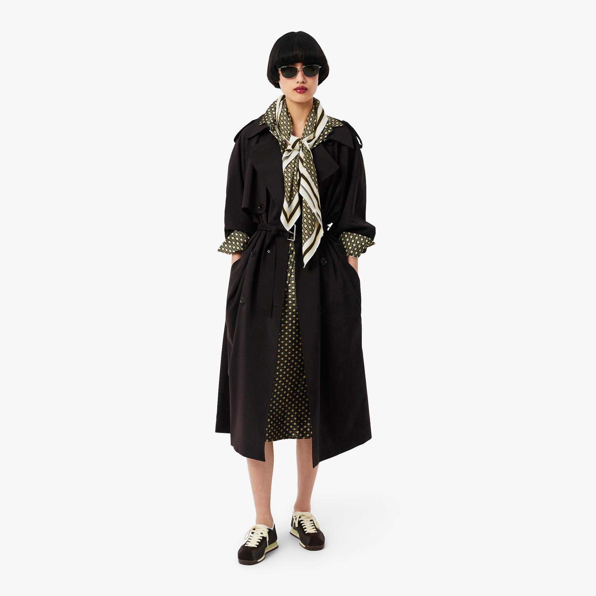 Lacoste Kadın Desenli Kahverengi Fular