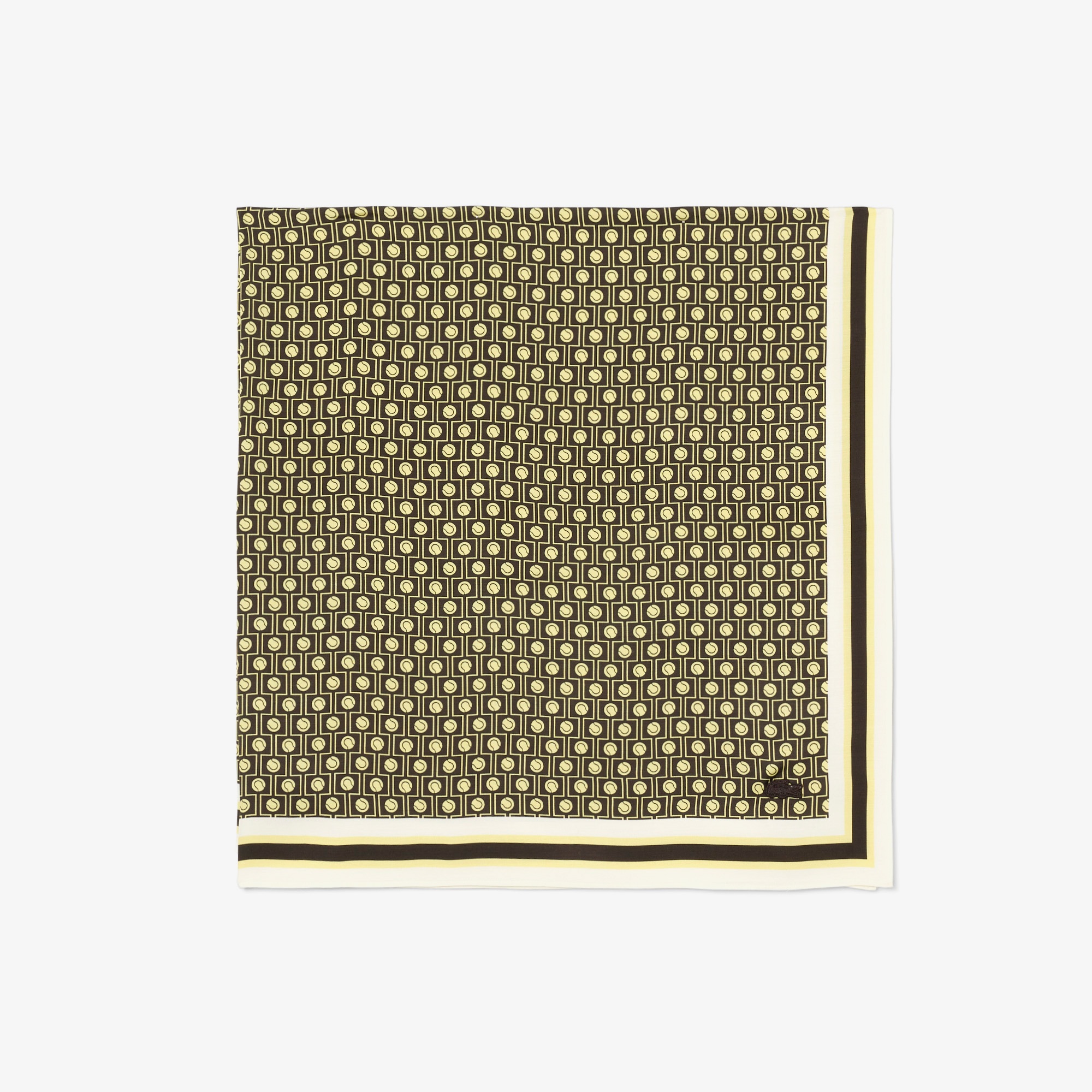 Lacoste Kadın Desenli Kahverengi Fular