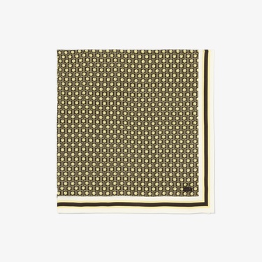  Lacoste Kadın Desenli Kahverengi Fular