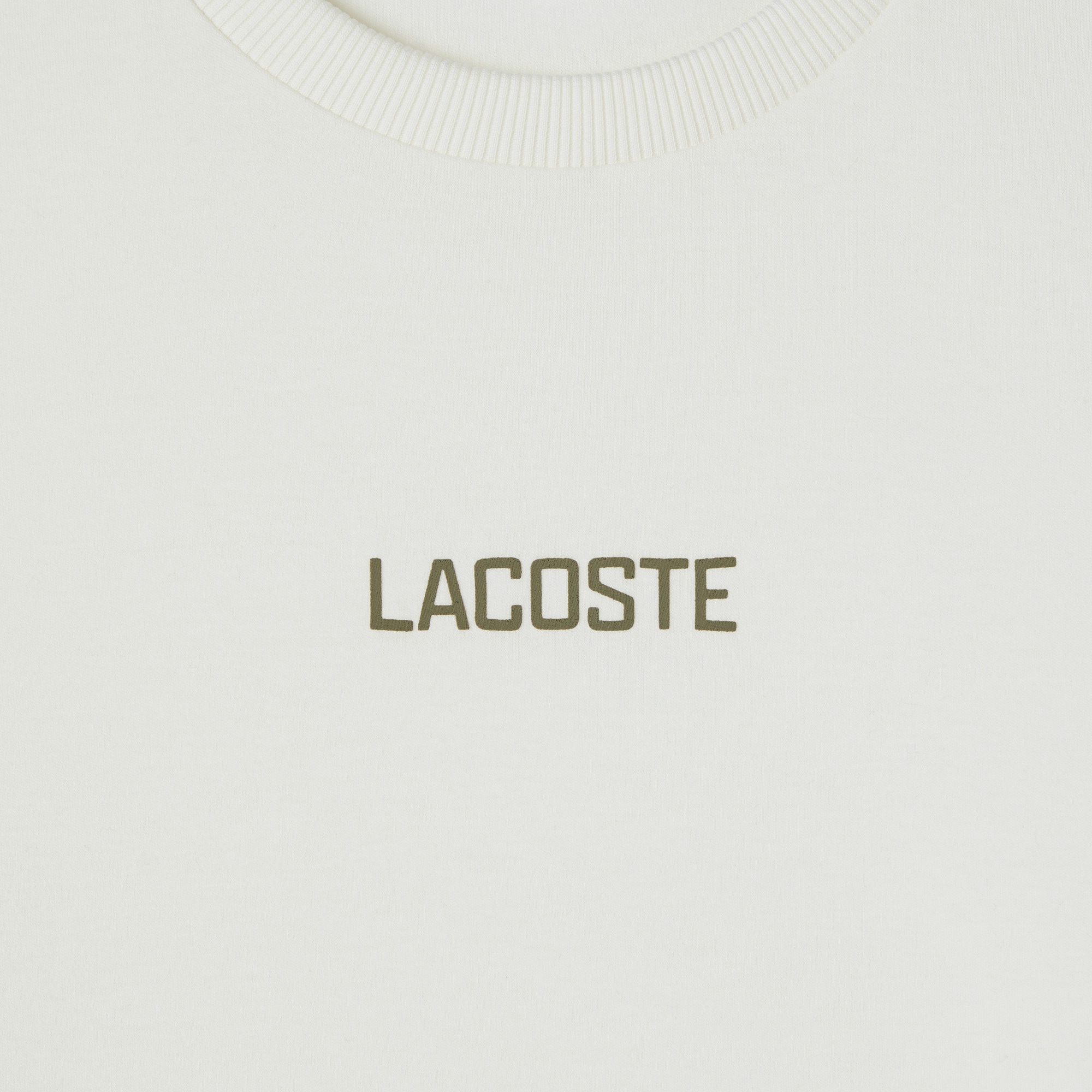Lacoste Erkek Loose Fit Bisiklet Yaka Baskılı Beyaz T-Shirt