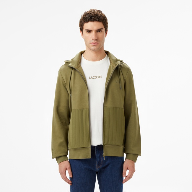  Lacoste Erkek Regular Fit Kapüşonlu Haki Sweatshirt