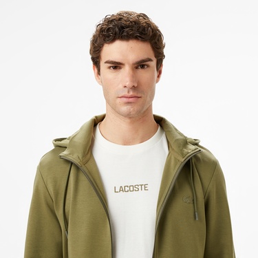  Lacoste Erkek Regular Fit Kapüşonlu Haki Sweatshirt
