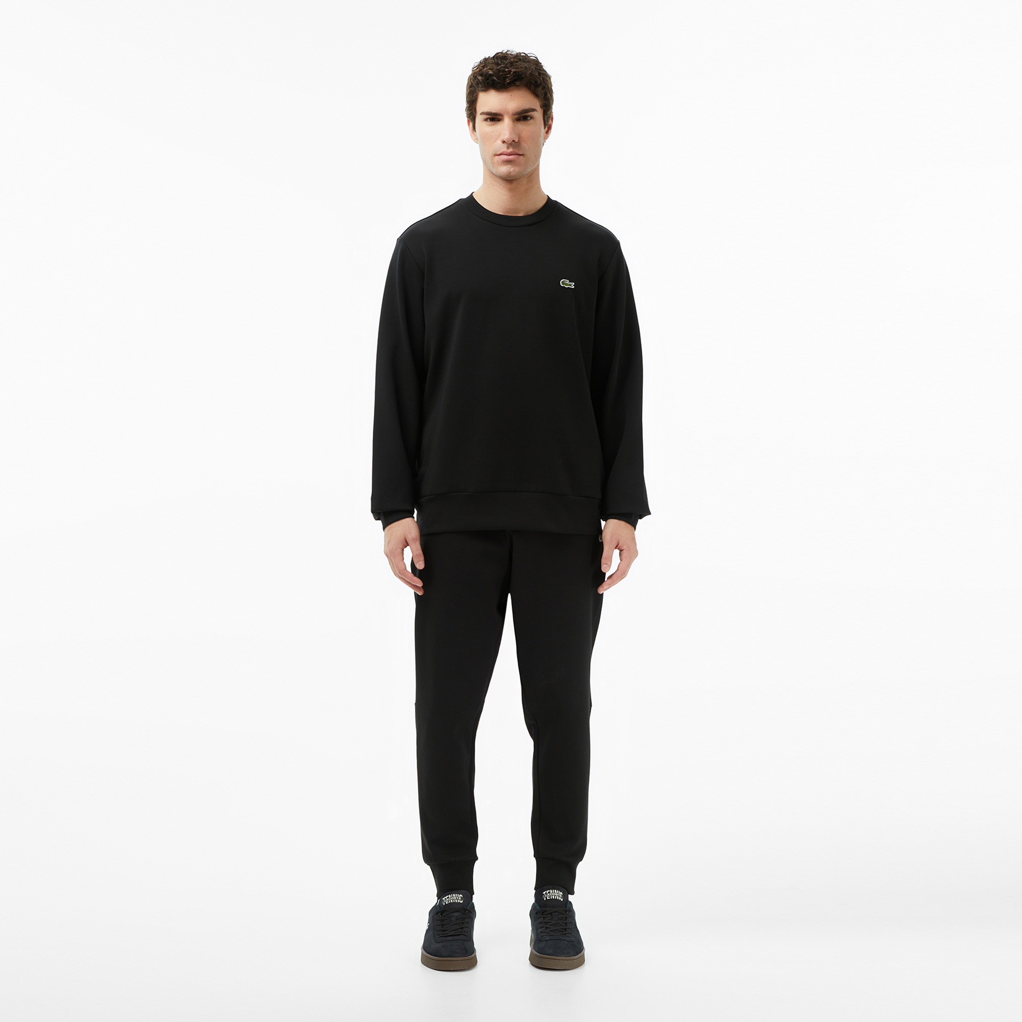 Lacoste Erkek Classic Fit Bisiklet Yaka Siyah Sweatshirt