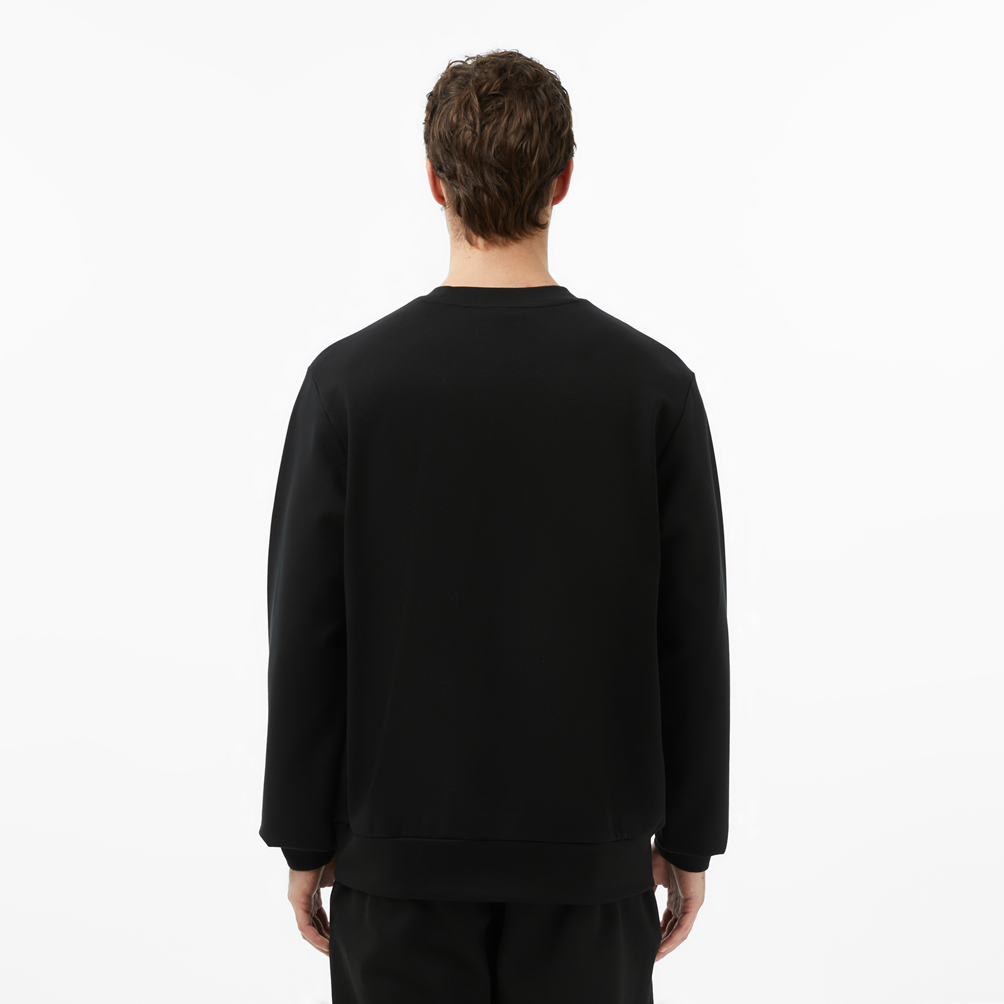 Lacoste Erkek Classic Fit Bisiklet Yaka Siyah Sweatshirt