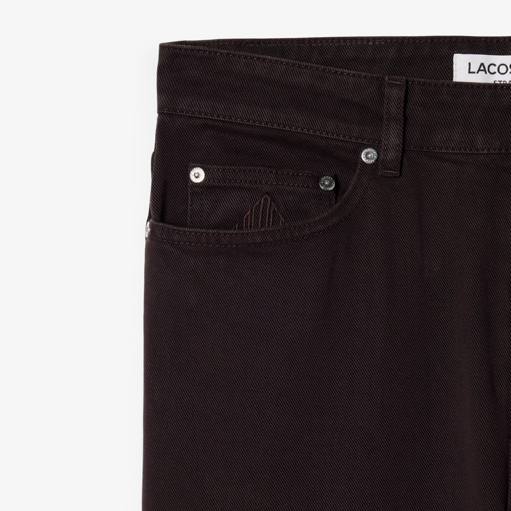 Lacoste Erkek Straight Fit Koyu Kahverengi Jean Pantolon