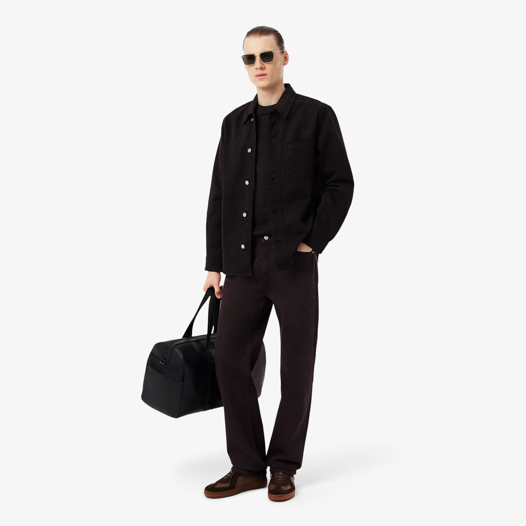  Lacoste Erkek Straight Fit Koyu Kahverengi Jean Pantolon