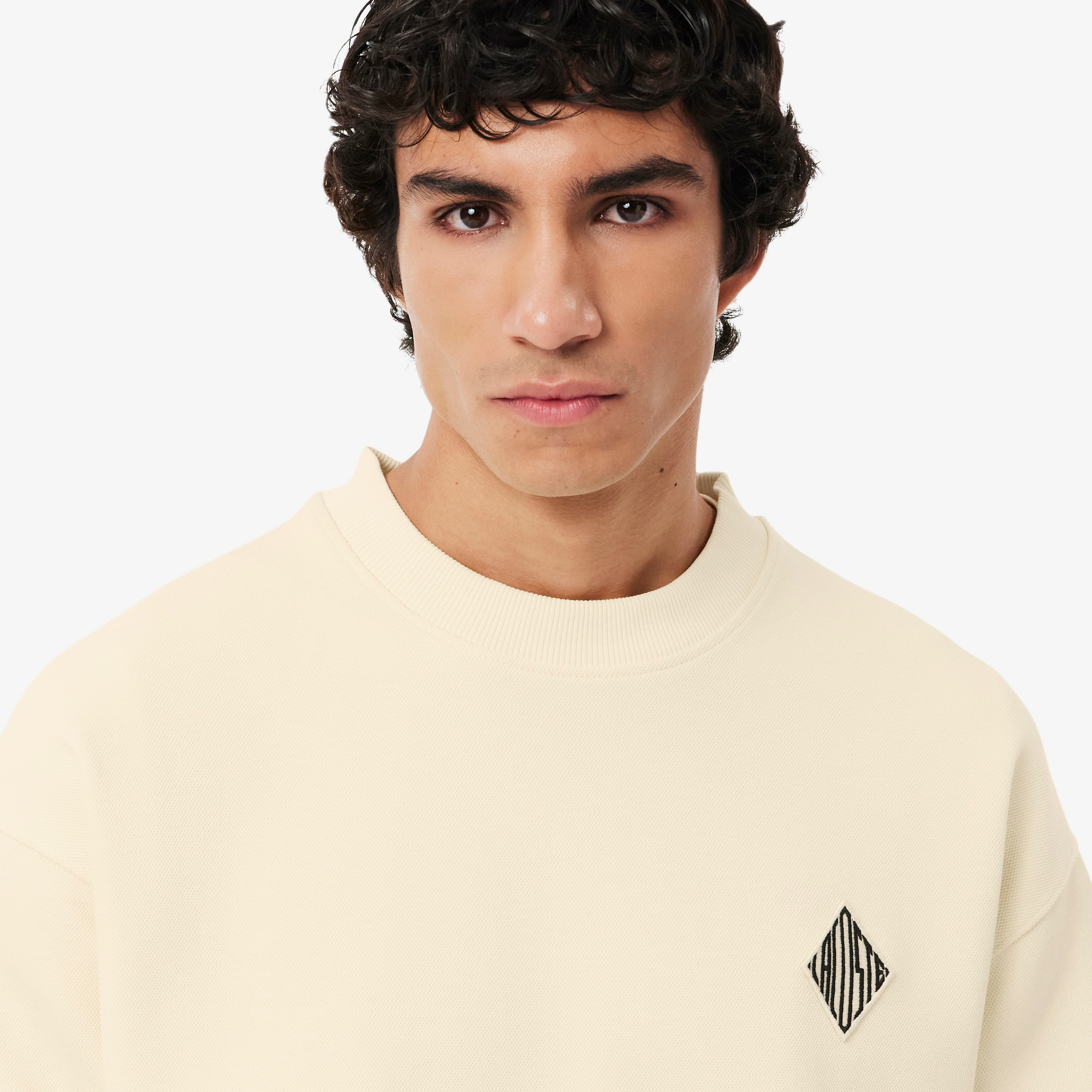 Lacoste Erkek Loose Fit Bisiklet Yaka Sarı Sweatshirt