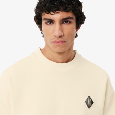  Lacoste Erkek Loose Fit Bisiklet Yaka Sarı Sweatshirt