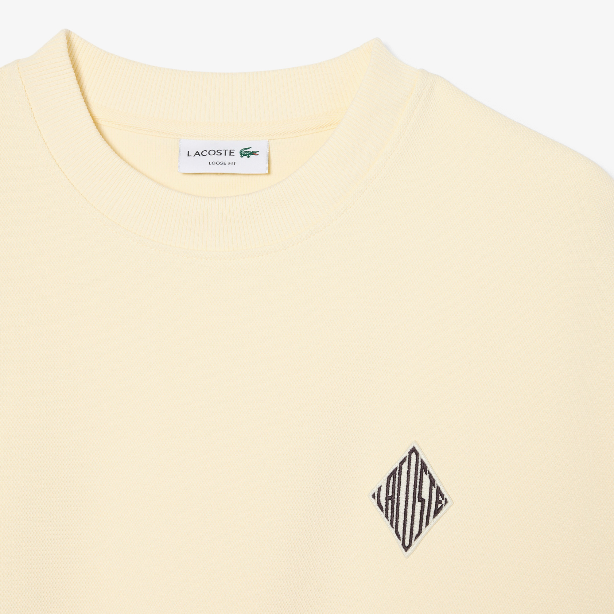 Lacoste Erkek Loose Fit Bisiklet Yaka Sarı Sweatshirt