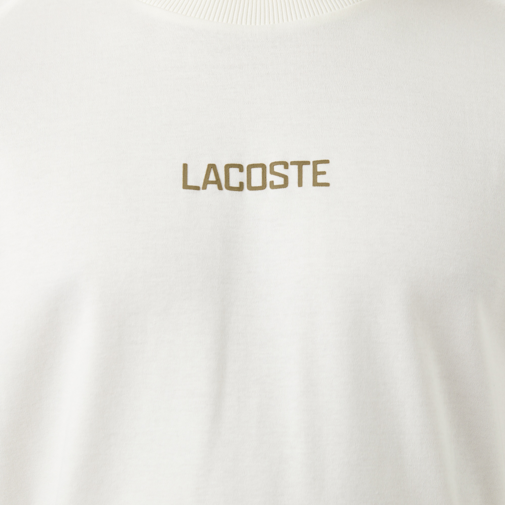 Lacoste Erkek Loose Fit Bisiklet Yaka Baskılı Beyaz T-Shirt
