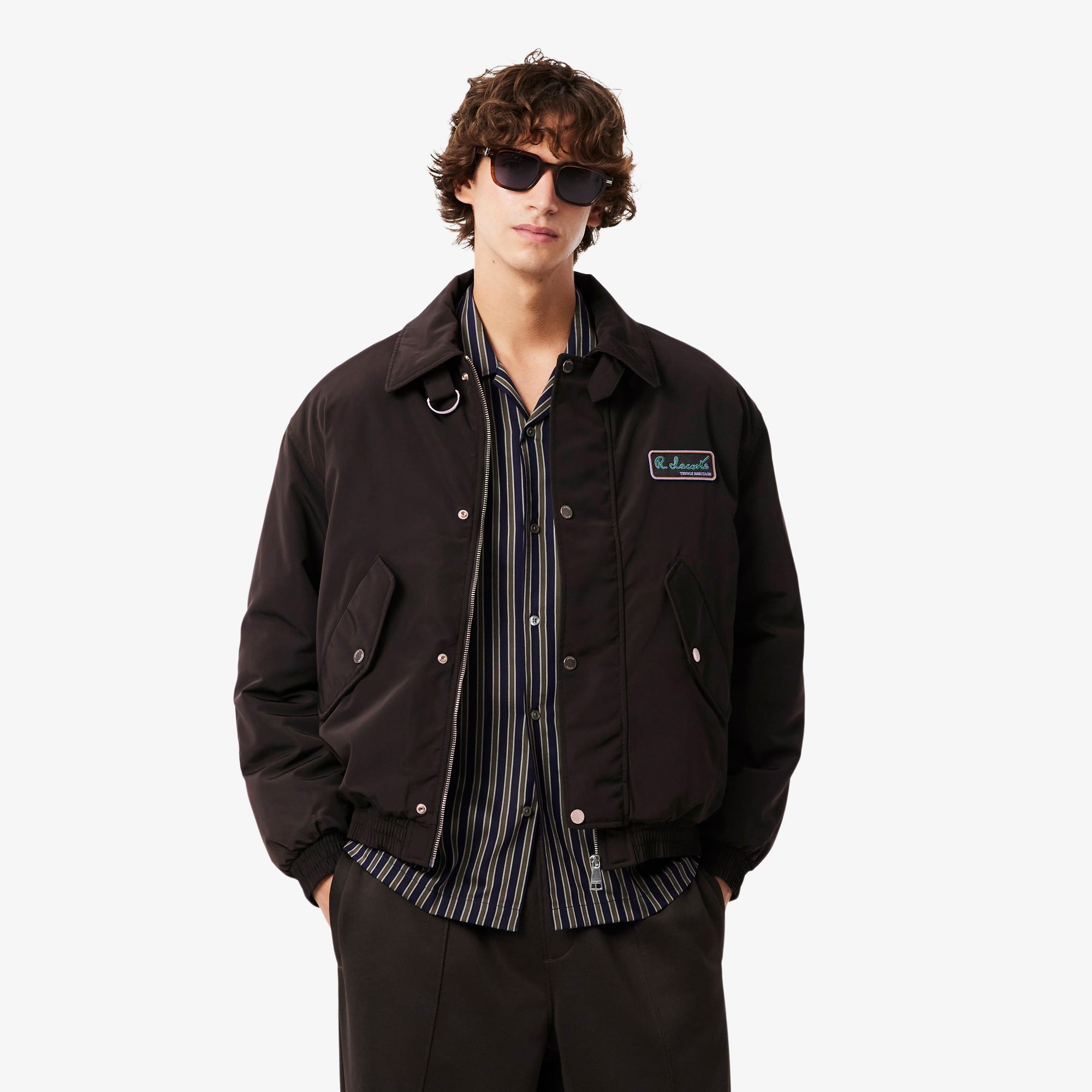 Lacoste Erkek Classic Fit Kahverengi Bomber Ceket