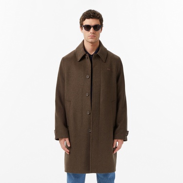  Lacoste Erkek Regular Fit Yün Kahverengi Kaban