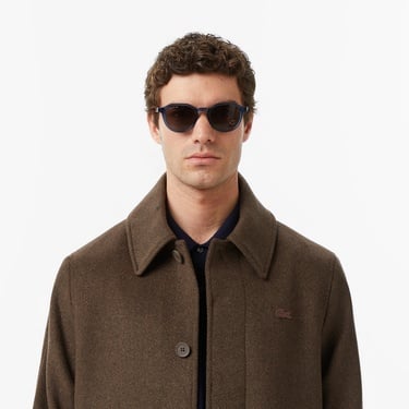  Lacoste Erkek Regular Fit Yün Kahverengi Kaban