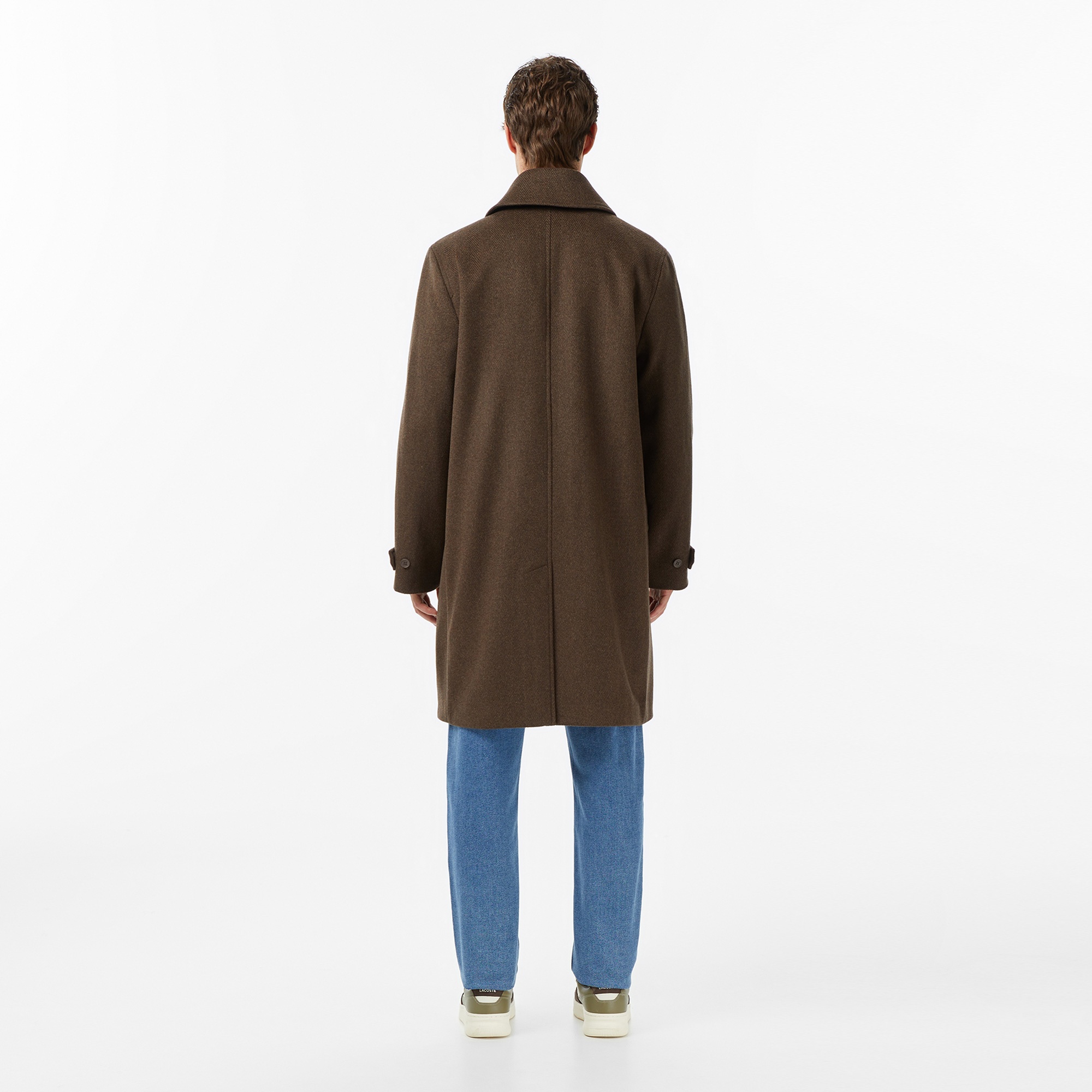 Lacoste Erkek Regular Fit Yün Kahverengi Kaban