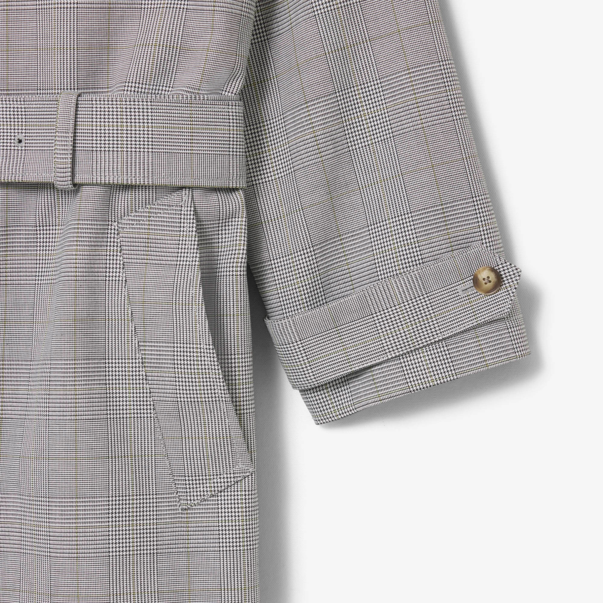 Lacoste Erkek Classic Fit Gömlek Yaka Ekose Beyaz Trençkot