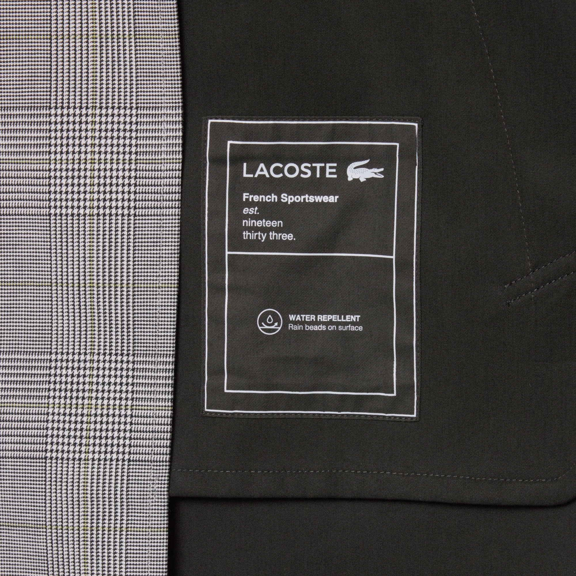 Lacoste Erkek Classic Fit Gömlek Yaka Ekose Beyaz Trençkot