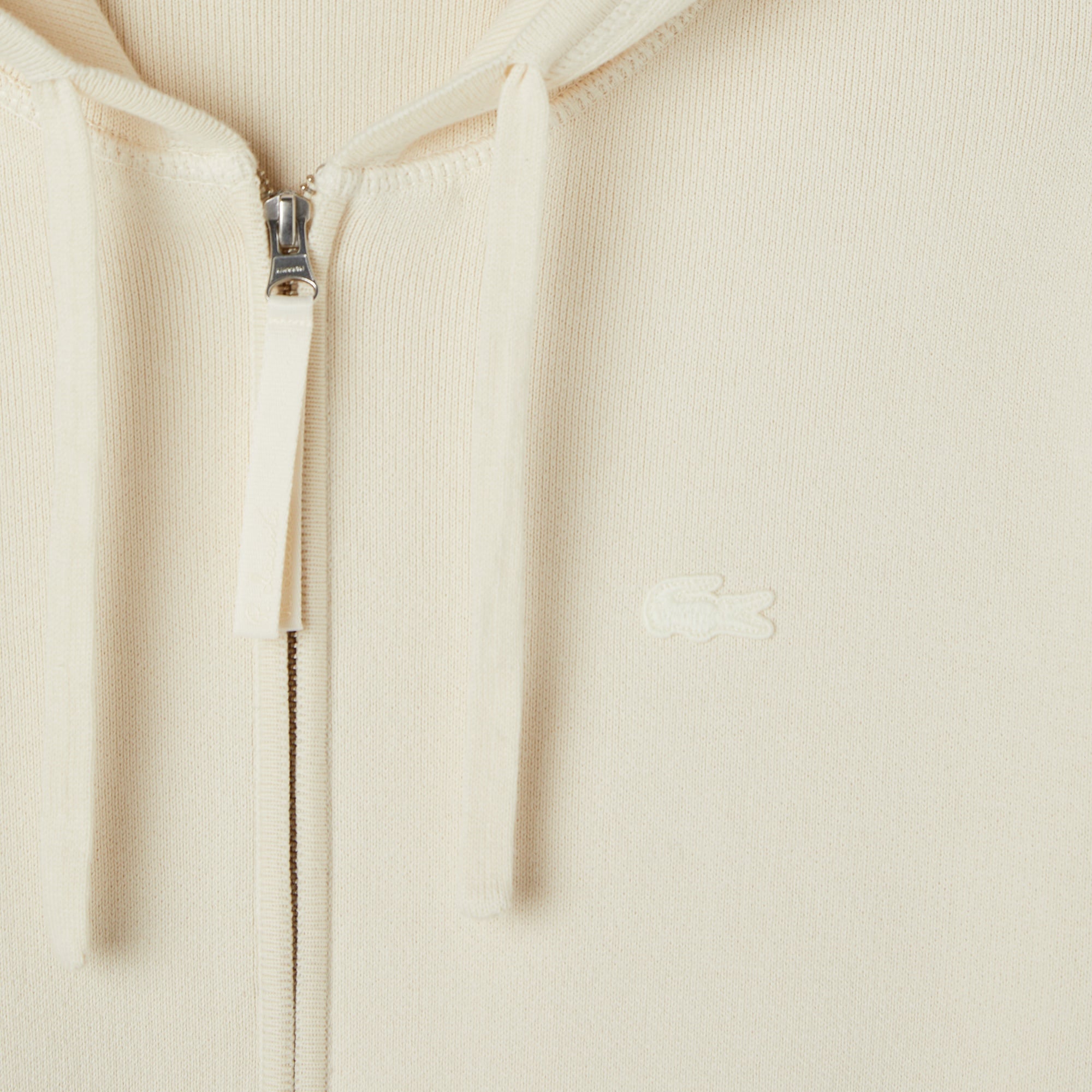 Lacoste Kadın Classic Fit Kapüşonlu Krem Hırka